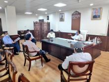 Hon'ble Minister (C&F) had a meeting with the Secretaries and officials from the Department of Chemicals & Petrochemicals, Department of Pharmaceuticals and Department of Fertilizers to discuss various issues related to his ministry
